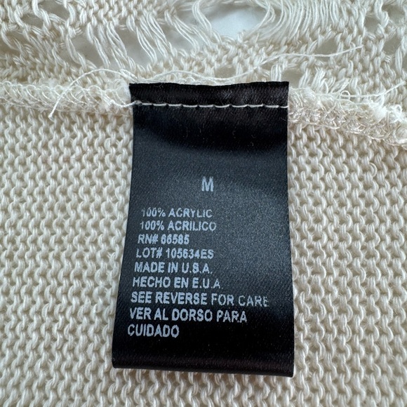 Perceptions Open Style Beige Knit Crochet Blazer - Picture 3 of 8